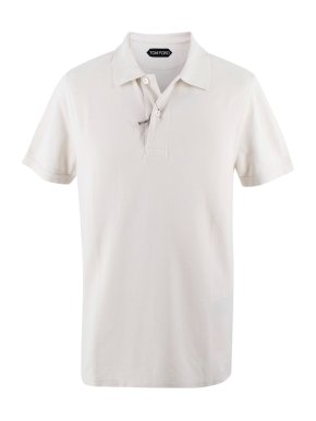 Tom Ford Off White Cotton Polo T-Shirt