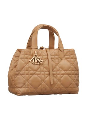 Dior Powder Tan Quilted Calfskin Macrocannage Small Toujour Bag