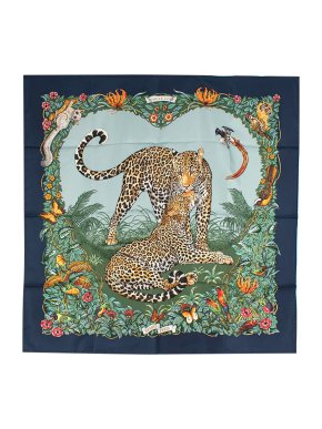 Hermes Silk Jungle Love Forever Printed Scarf 90