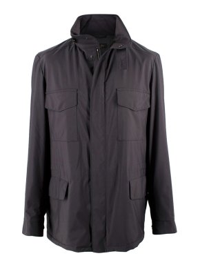 Loro Piana Dark Grey Traveller Windbreaker Jacket