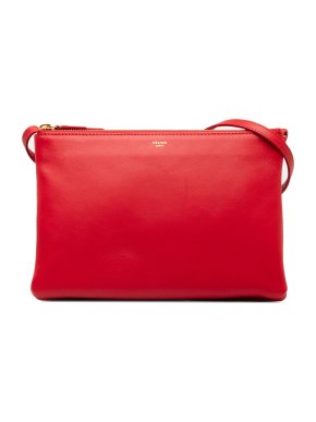Celine Red Large Trio Crossbody Bag
