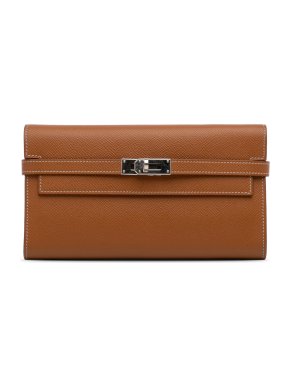 Hermes Kelly Classic Wallet in Gold Epsom Leather with Palladium Hardware