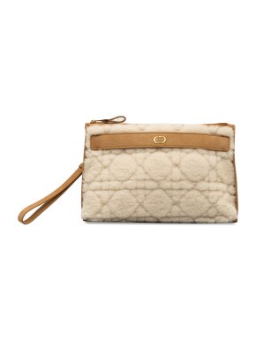 Dior Large Shearling Caro Pouch