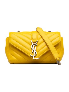 Saint Laurent Yellow Baby Monogram Matelasse Classic Chain Bag