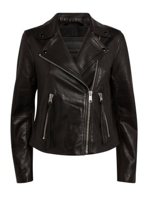 All Saints Black Dalby Leather Biker Jacket