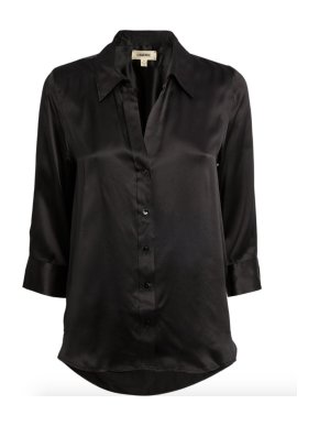 L'agence Black Silk Dani Sleeve Blouse
