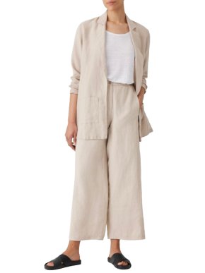 Eileen Fisher Beige Linen Blazer