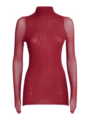 MaxMara Leisure Veles Tulle Red Sleeve Top