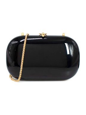 Jeffrey Levinson Black Oval Elina Clutch Bag