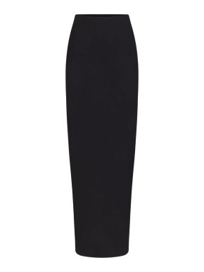 SKIMS Black Ribbed Soft Lounge Maxi Skirt in Onyx