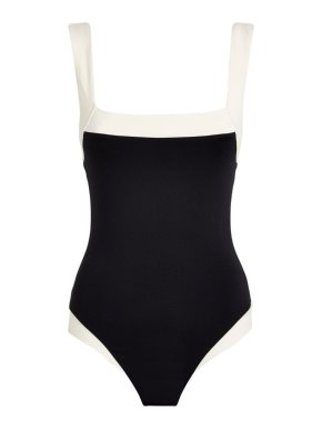 Marysia Black and White Bianco Maillot Swimsuit