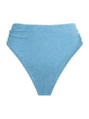 Hunza G Blue Crinkled High Waist Bikini Bottom