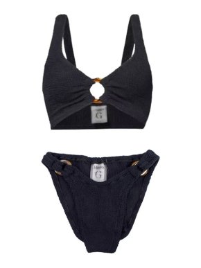 Hunza G Black Crinkled Bikini