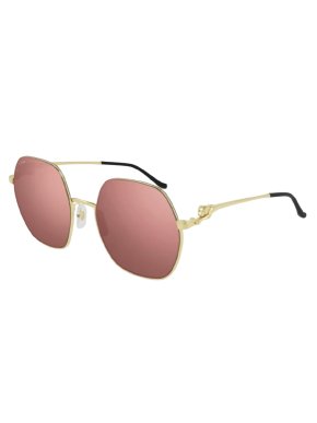 Cartier Pink and Gold Panthère de Cartier Sunglasses