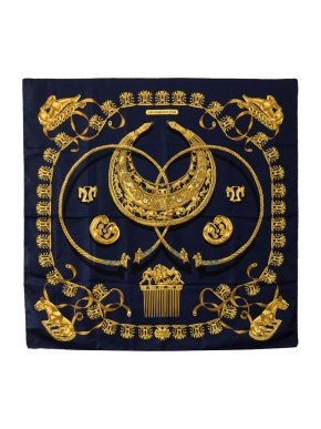 Hermes Les Cavaliers d Or Silk Scarf 90