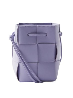 Bottega Veneta Purple Mini Intrecciato Cassette Bucket Bag