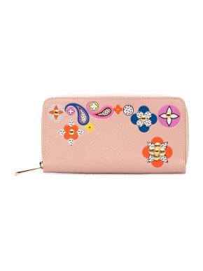 Louis Vuitton Pink Epi Leather Flower Mosaic Zippy Long Wallet