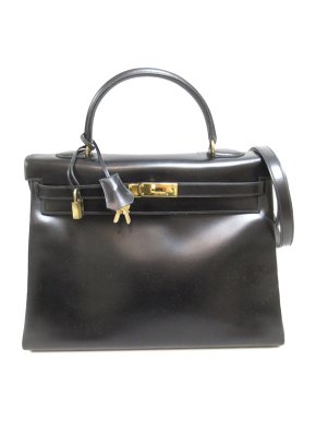 Hermes Vintage Box Calf Kelly Retourne 35 GHW