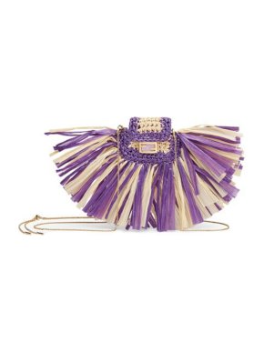 Fendi Raffia Lilac Pico Baguette Charm