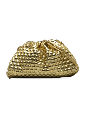 Bottega Veneta Gold Bubble Wrap The Mini Pouch