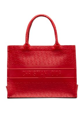 Dior Medium Oblique Embossed Leather Book Tote