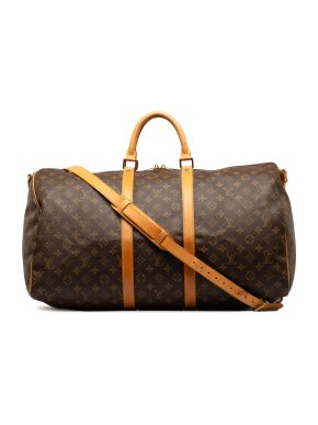 Louis Vuitton Brown Monogram Keepall Bandouliere 55