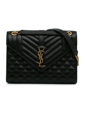 Saint Laurent Black Medium  Monogram Envelope Bag