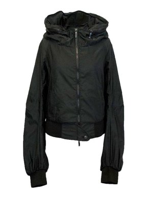 Ermanno Scervino Black cropped jacket with lace hood