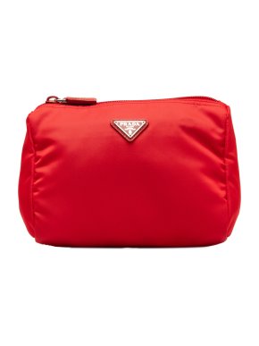 Prada Red Nylon Pouch