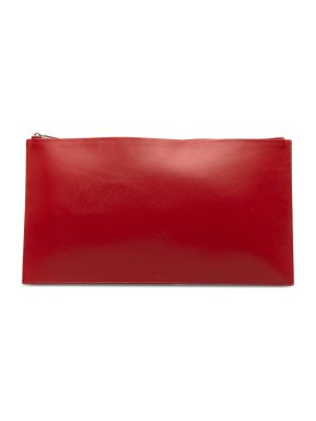 Dior Red Leather Clutch Bag