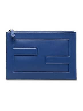 Fendi Baguette Leather Zip Clutch Bag