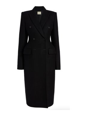 Khaite Carmona Double Breasted Black Wool Coat