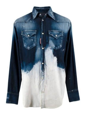 DSquared2 Paint Splattered Denim Shirt