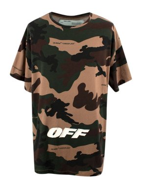 Off-White Camo Print Embroidered Logo T-Shirt