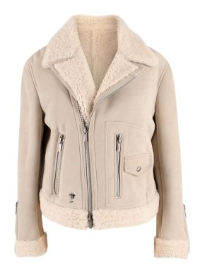 Dior Cream Shearing Biker Jacket