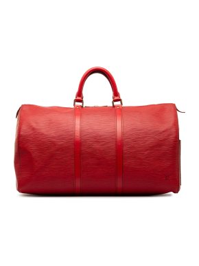 Louis Vuitton Red Epi Leather Keepall 50