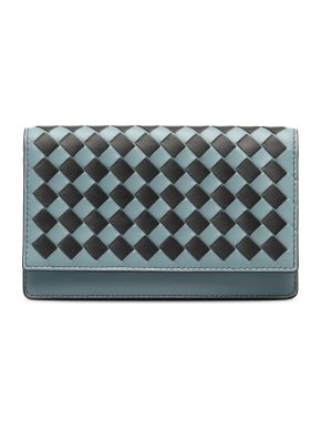 Bottega Veneta Bicolour Intrecciato Flap Long Wallet