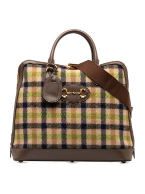 Gucci Checked Wool Horsebit 1955 Duffle Bag
