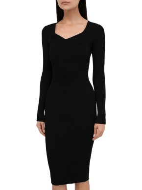 Tom Ford Black Ribbed Midi Dress