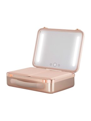 Beautifect Gold Makeup Box with Light Up Mirror