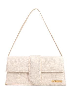 Jacquemus Cream Canvas Le Bambino Long Shoulder Bag