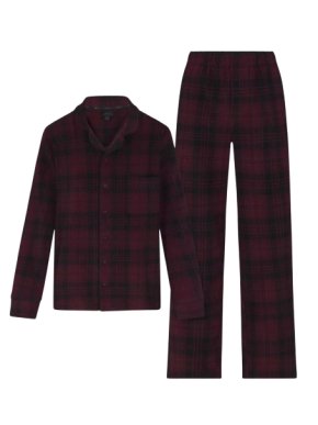 Skims Holiday Wine Plaid Unisex Sleep Set