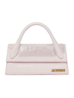 Jacquemus Baby Pink Croc Embossed Le Chiquito Long Bag