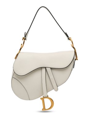 Dior Cream Leather Mini  Saddle Bag