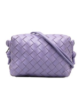 Bottega Veneta Purple Intrecciato Mini Loop Camera Bag