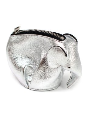 Loewe Silver Leather Elephant Coin Purse
