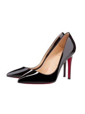 Christian Louboutin Black Patent Pigalle 100 Stiletto Pumps