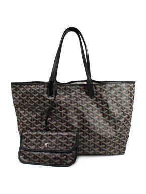 Goyard Black Goyardine Coated Canvas Saint Louis Tote Bag PM