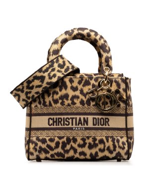 Dior Leopard Print Medium Mizza Lady D-Lite