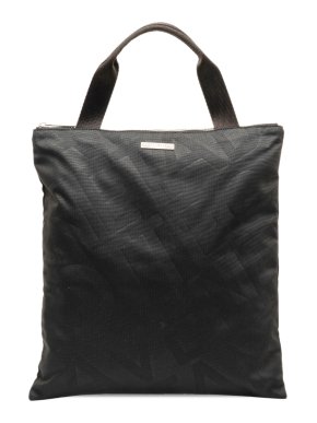Bottega Veneta Black Vertical Nylon Tote Bag